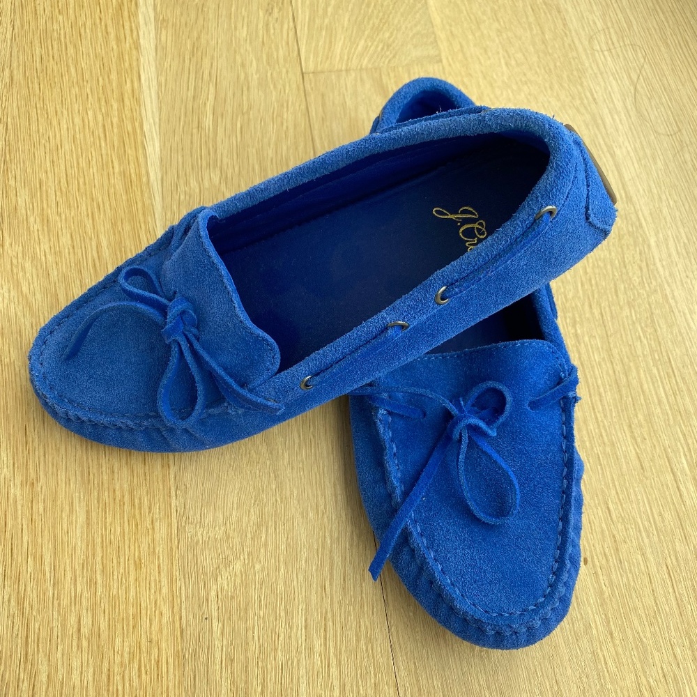 J. Crew Blue Suede Driving Mocassin
